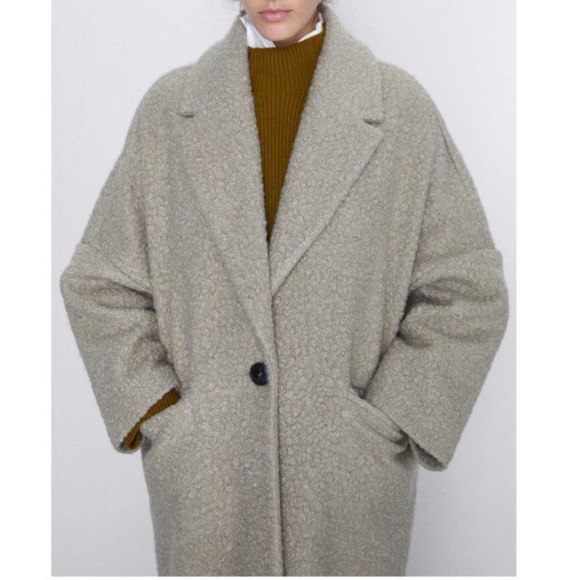 boucle coat zara